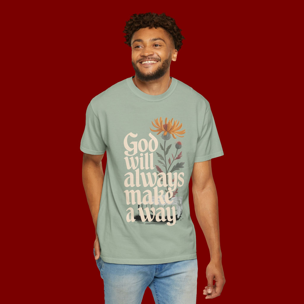 God Will Always Make a Way T-Shirt — Inspirational Floral Christian Tee
