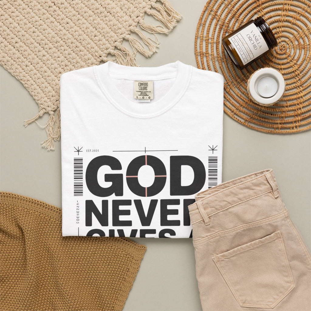 Christian Inspirational T-Shirt — "God Never Gives a Burden You Can't Bear" Motivational Tee