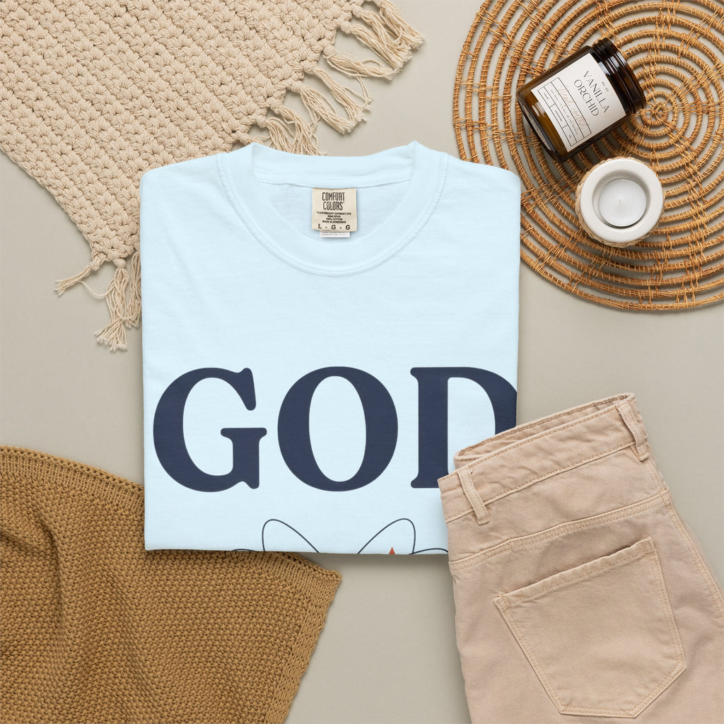God Above All Things T-Shirt — Faith Graphic Tee with Cosmic Design