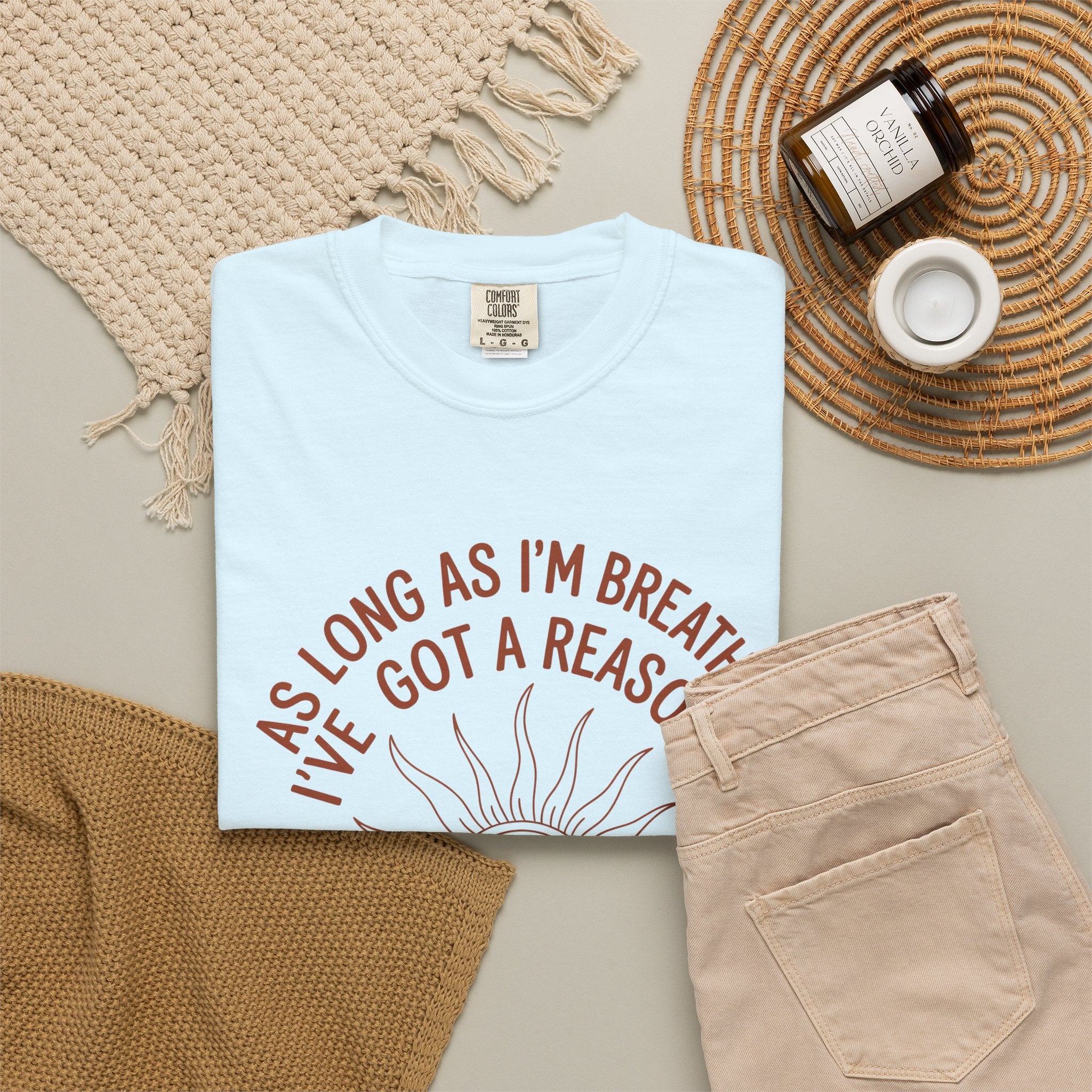 Praise the Lord T-Shirt — Christian Faith Tee with 'As Long As I'm Breathing I've Got a Reason to Praise the Lord' Design