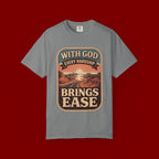Scripture Comfort T-Shirt — "With God Every Hardship Brings Ease" Christian Faith Tee