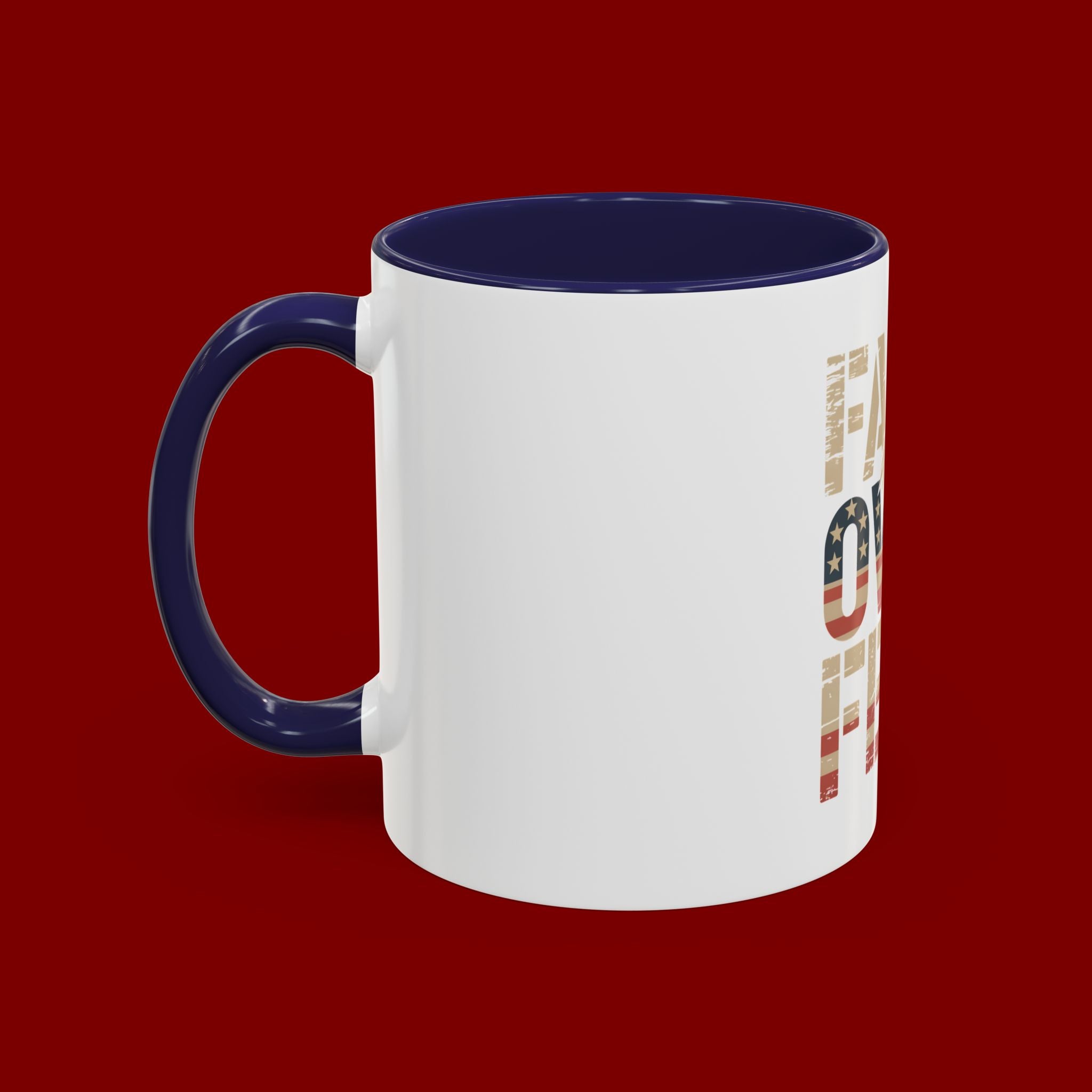 Faith Over Fear Mug — Patriotic Eagle Coffee Cup (11/15oz)