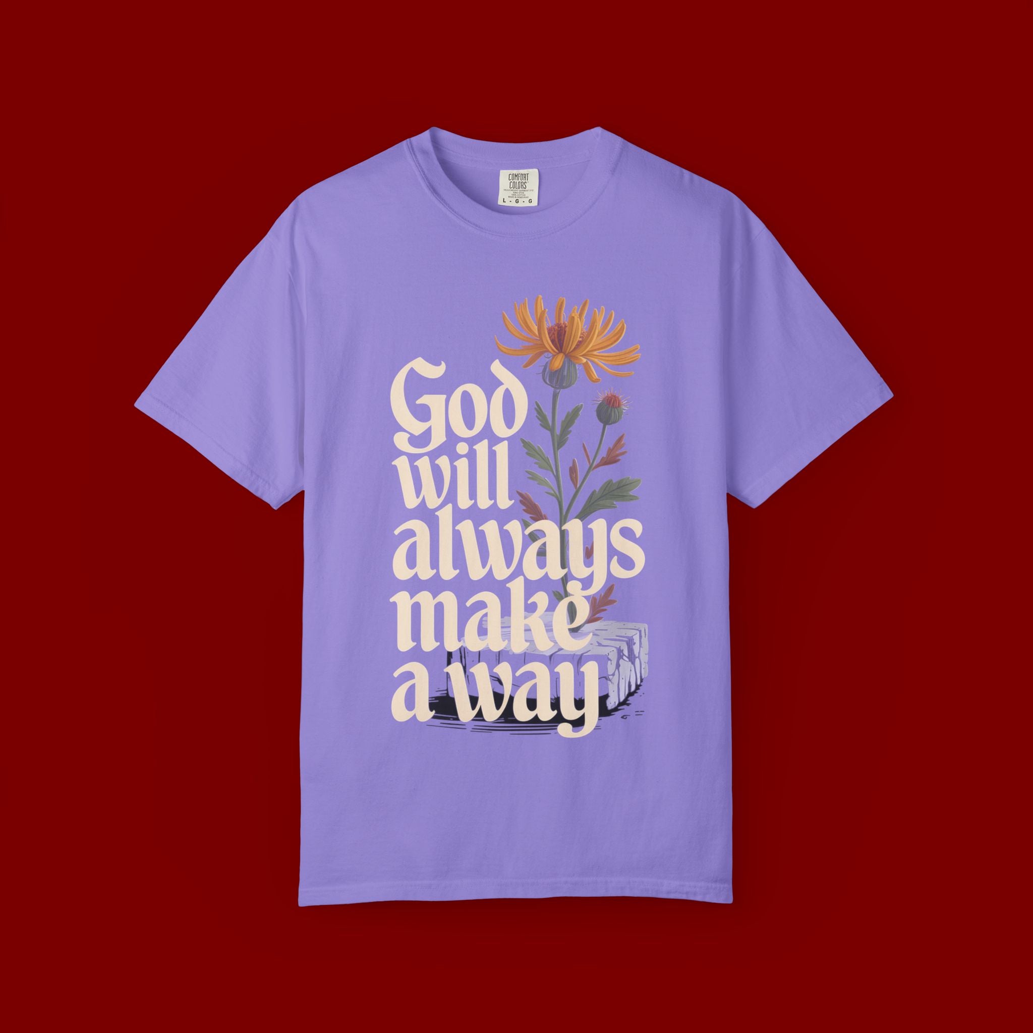 God Will Always Make a Way T-Shirt — Inspirational Floral Christian Tee