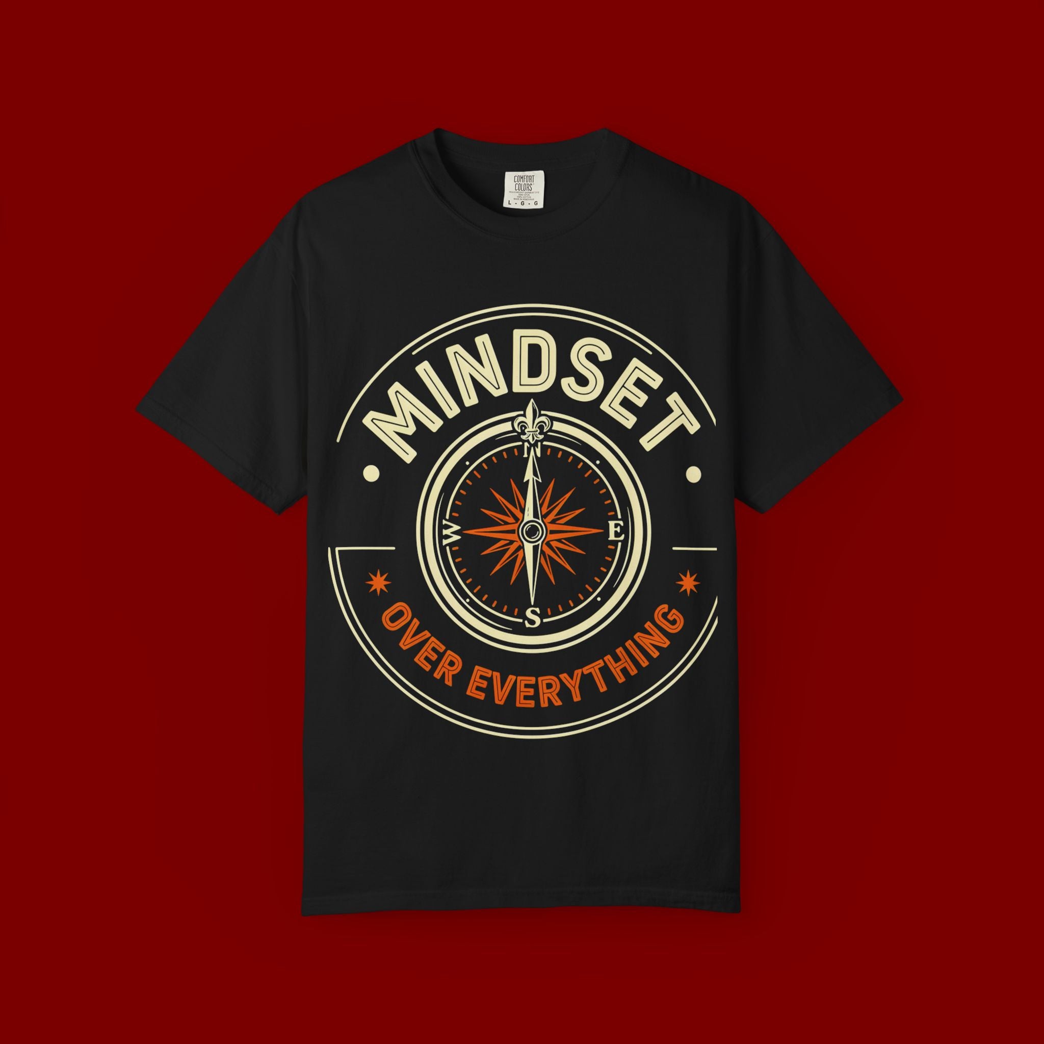 Mindset Over Everything T-Shirt — Positive Vibes Compass Graphic Tee