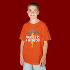 Kids Tee — "Prayer Is A Weapon" Lightning Graphic Christian Shirt