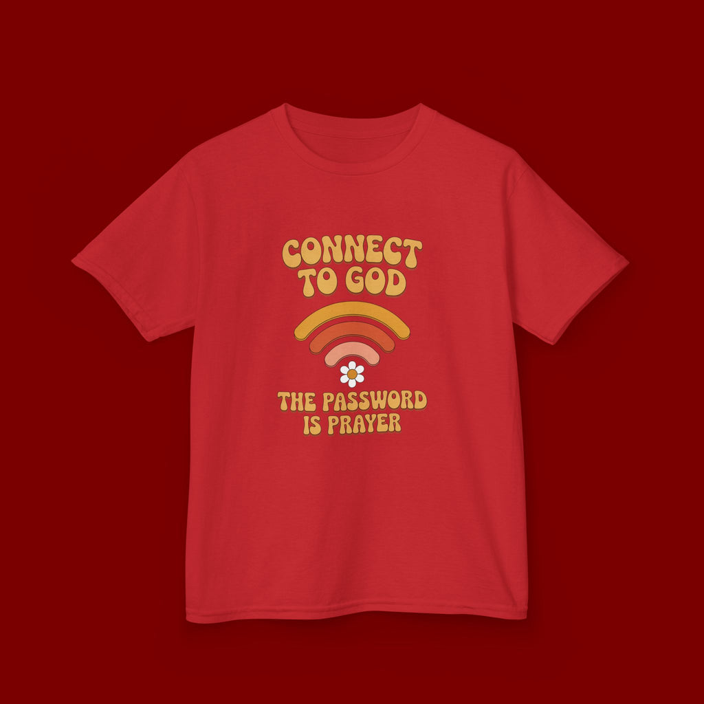 Kids Tee - "Connect to God" WiFi Prayer Graphic Shirt