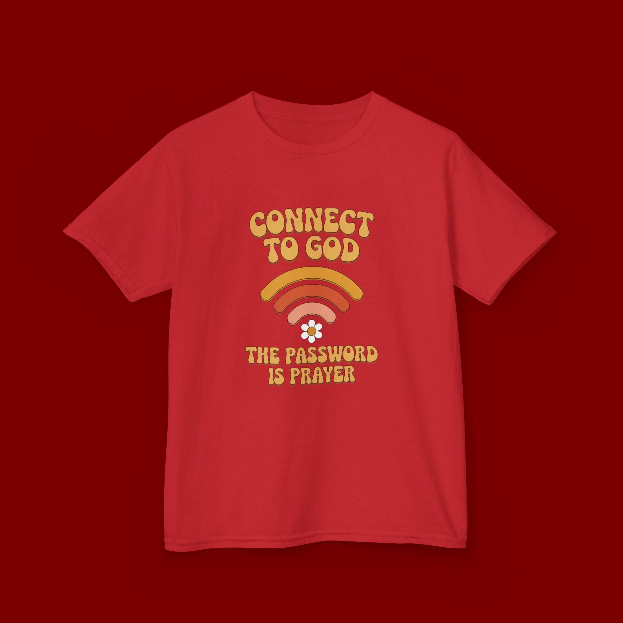 Kids Tee - "Connect to God" WiFi Prayer Graphic Shirt