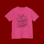 Kids T‑Shirt — "God Will Add Strength to Your Strength" Inspirational Faith Tee