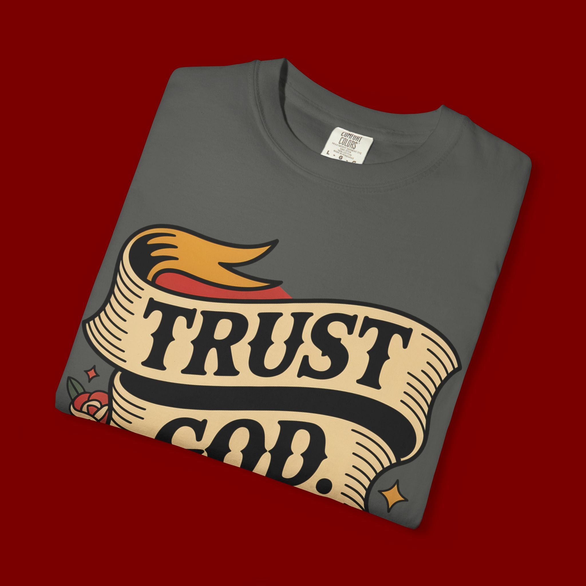 Trust God, Bro T-Shirt — Retro Ribbon Faith Tee