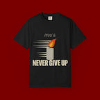 Pray & Never Give Up T‑Shirt — Inspirational Candle Faith Tee