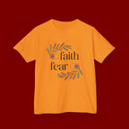 Faith Over Fear Kids T‑Shirt — Floral Inspirational Tee for Boys & Girls