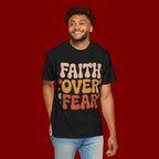 Faith Over Fear T‑Shirt — Retro Floral Inspirational Tee