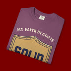 Solid Faith Shield T-Shirt — "My Faith in God Is Solid" Christian Tee