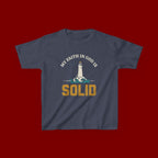 Kids T-Shirt — “My Faith in God is Solid” Lighthouse Christian Tee