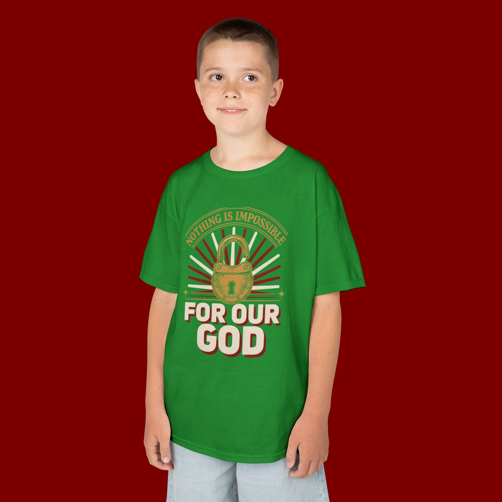 Kids 'For Our God' Christian Faith T‑Shirt — Inspirational Religious Tee