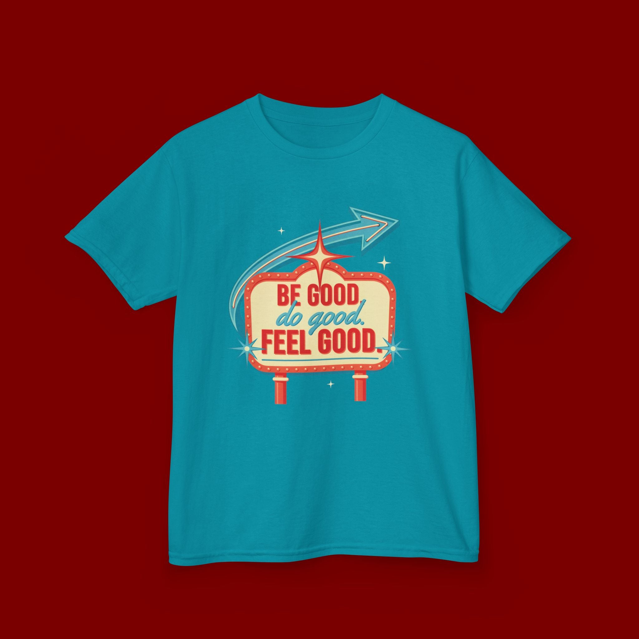 Kids Tee — Retro 'Be Good, Do Good, Feel Good' Positive Message Shirt