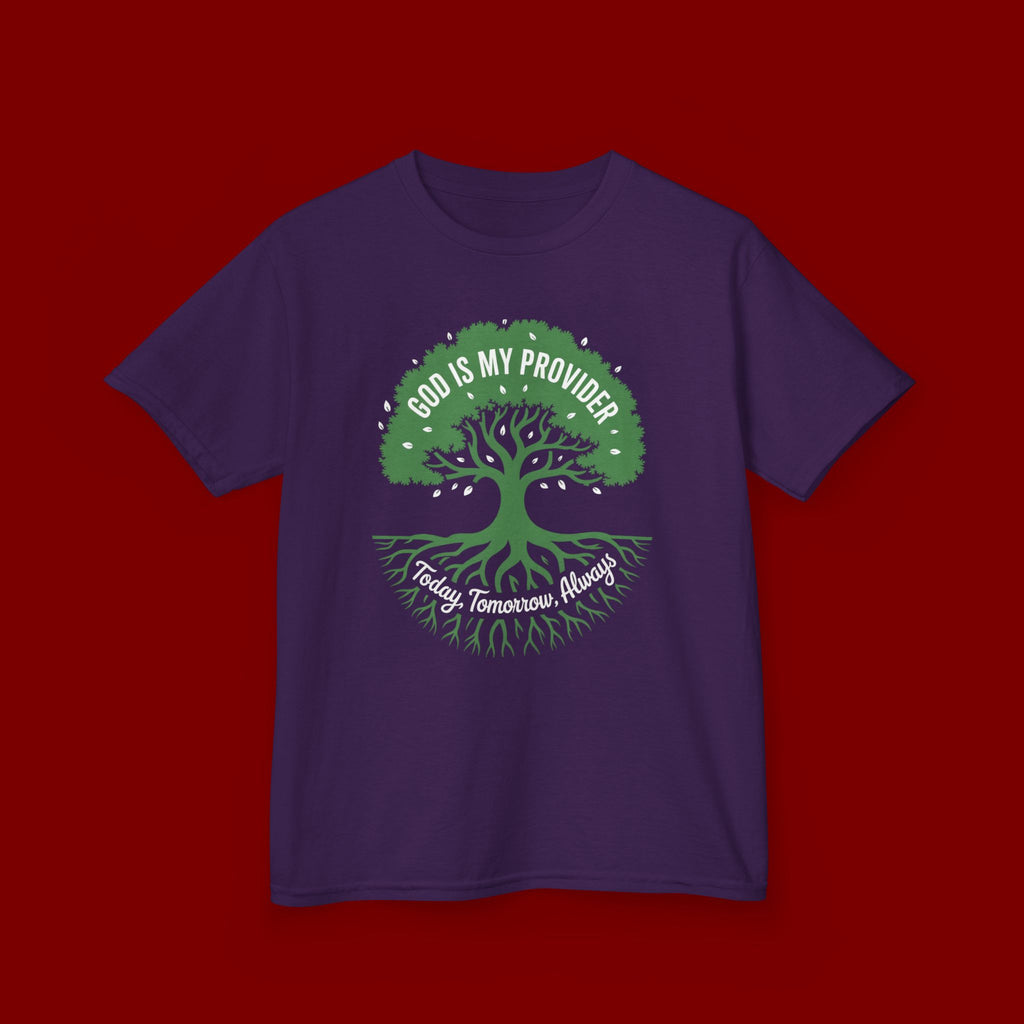 Kids Tee — "God Is My Provider" Tree of Faith Christian Shirt