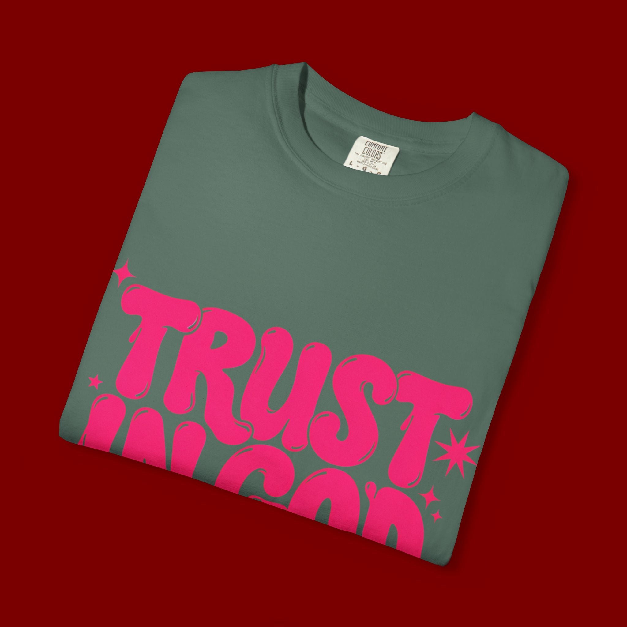 Trust in God T-Shirt — Retro Pink Faith Graphic Tee