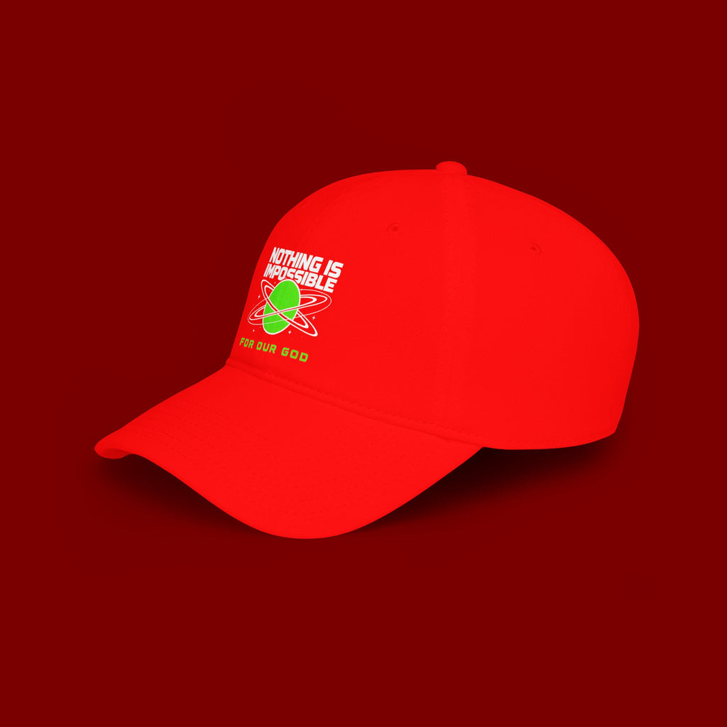 Nothing Is Impossible Baseball Cap — Faith-Inspired Green Planet Design