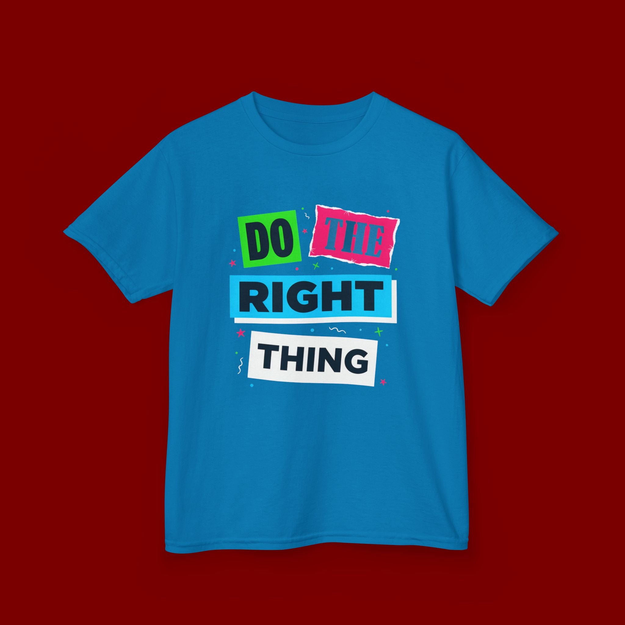 Kids Tee - "Do The Right Thing" Bold Colorblock Graphic