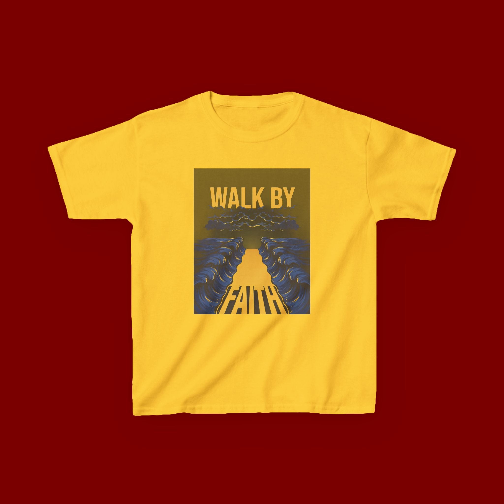Kids T‑Shirt — "Walk By Faith" Inspirational Graphic Tee for Children