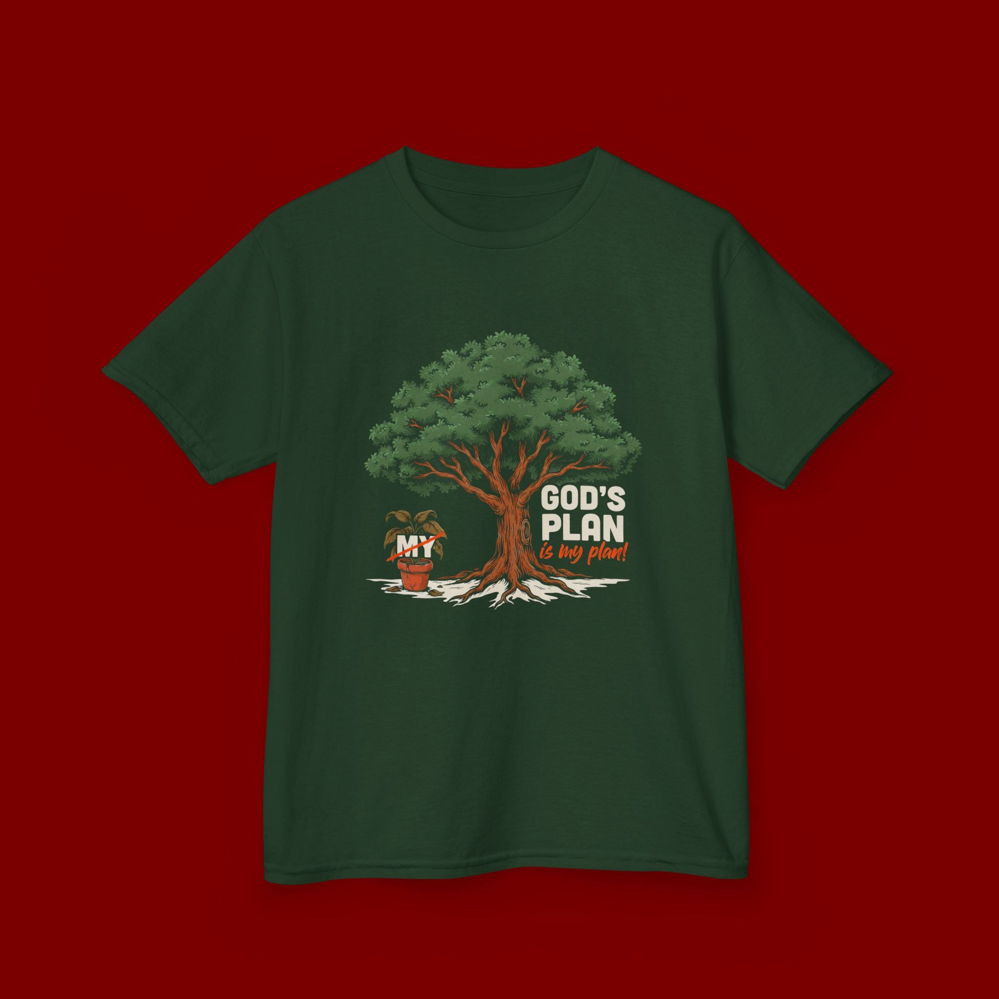 Kids Tee — Cute Tree & Plant Pot Illustration (“Grow Big, Little One”)