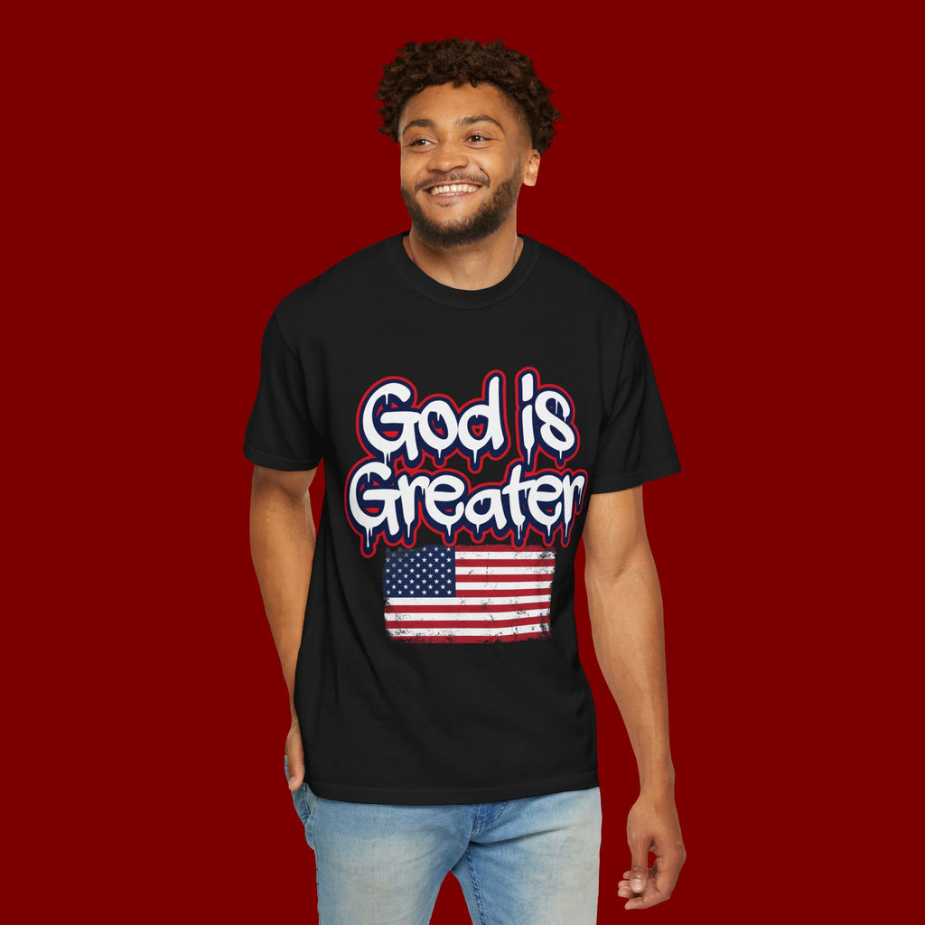 God Is Greater American Flag T-Shirt