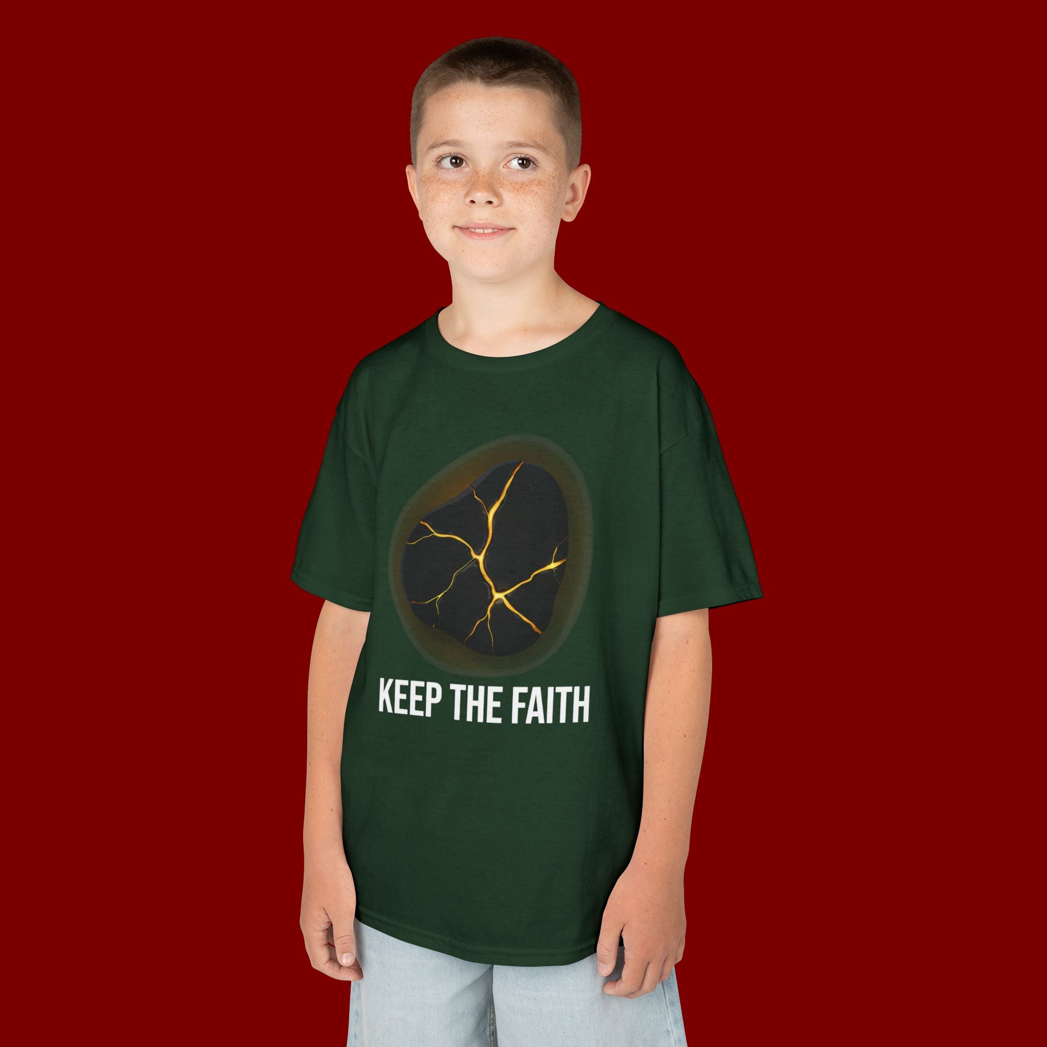Keep The Faith Kids Tee — Kintsugi Stone Inspirational Children's T-Shirt