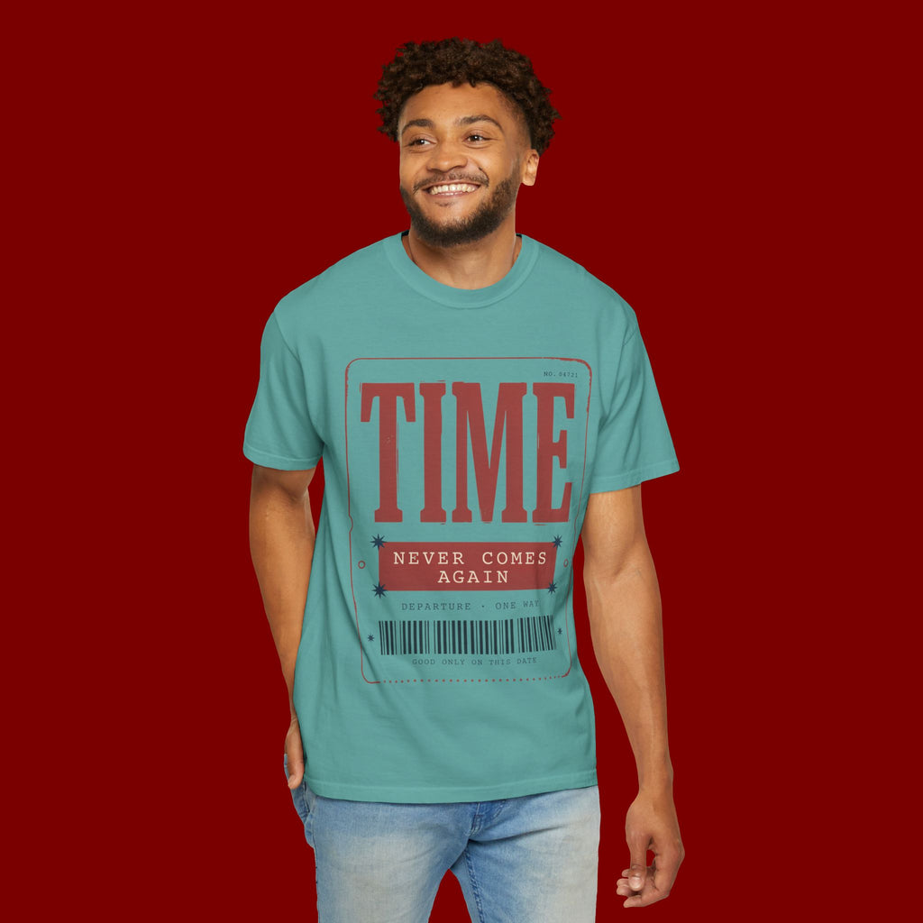 TIME Never Comes Again T-Shirt — Vintage Ticket Graphic Tee