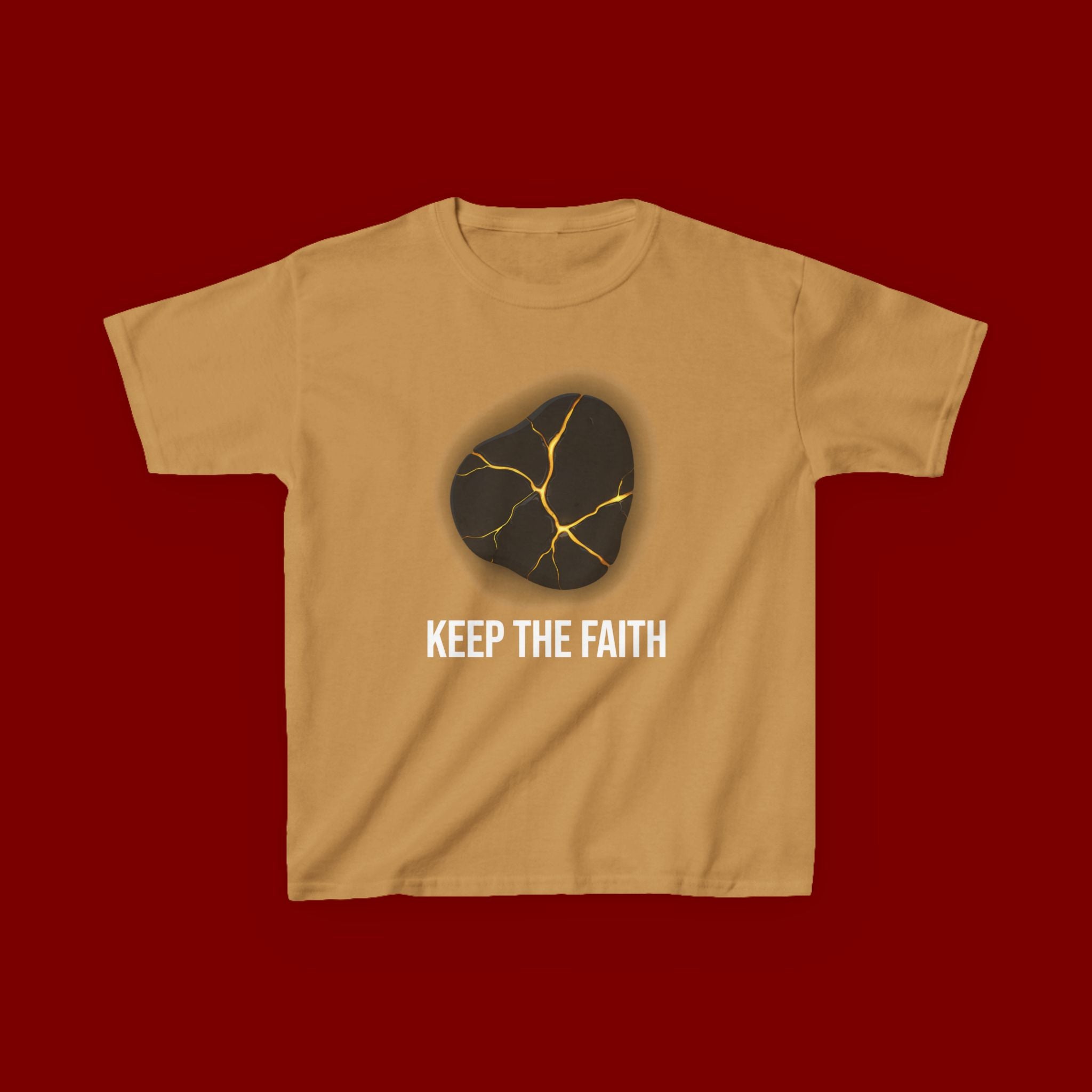Keep The Faith Kids Tee — Kintsugi Stone Inspirational Children's T-Shirt
