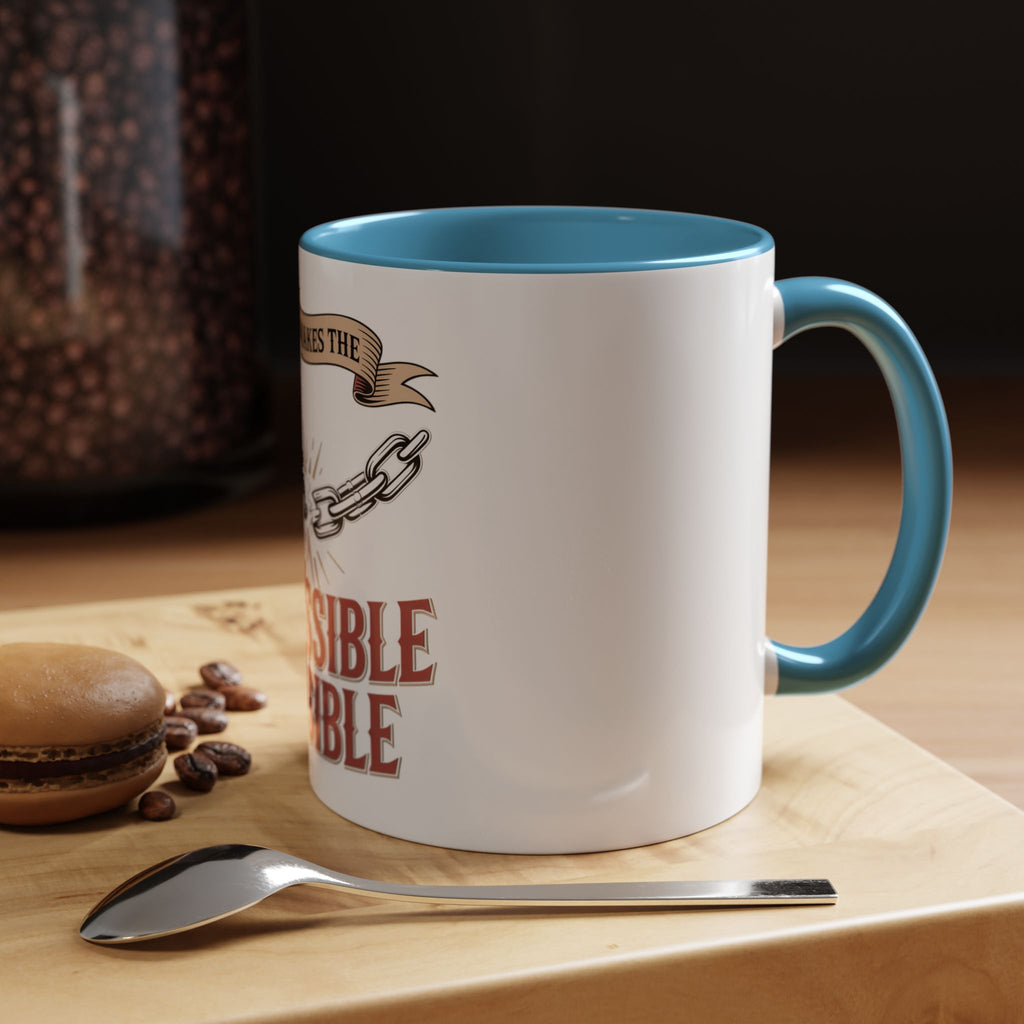 Accent Coffee Mug — "Faith Makes the Impossible Possible" Inspirational Ceramic Mug