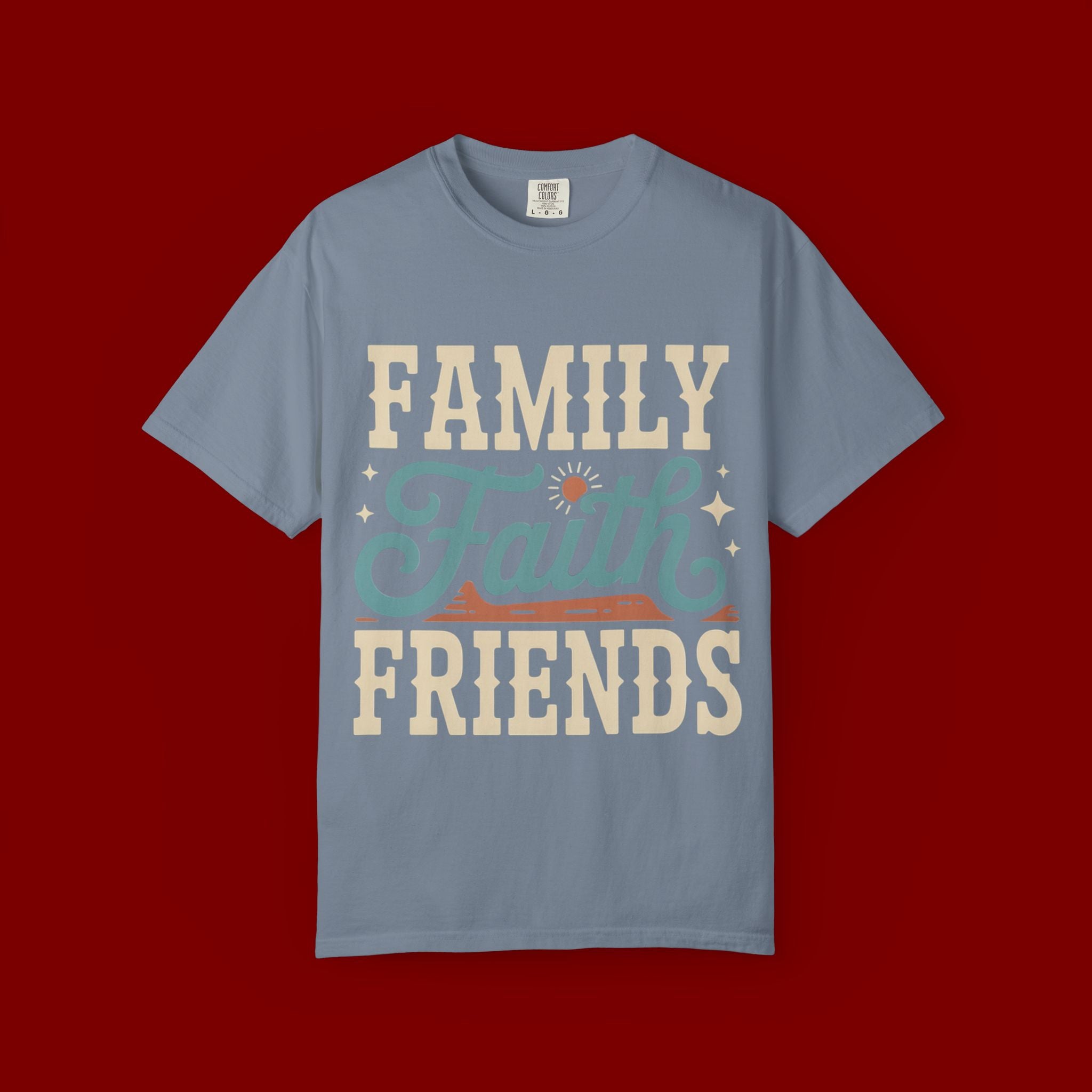 Family Faith Friends T-Shirt — Retro Christian Inspirational Tee