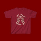 Kids T-Shirt – "I Can't Go a Day Without God" Floral Lungs Christian Tee