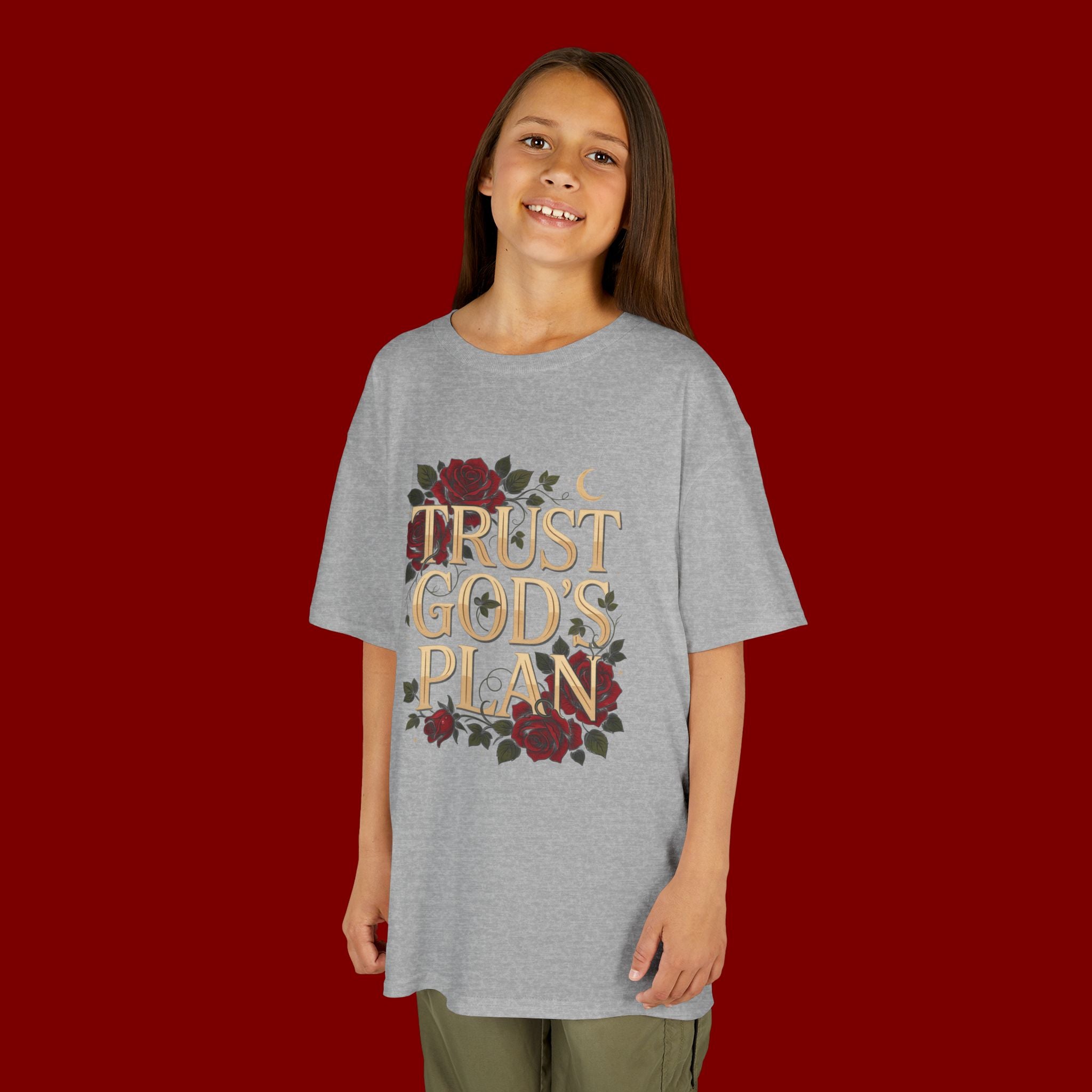 Kids Tee — "Trust God's Plan" Floral Faith T‑Shirt