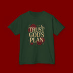 Kids Tee — "Trust God's Plan" Floral Faith T‑Shirt