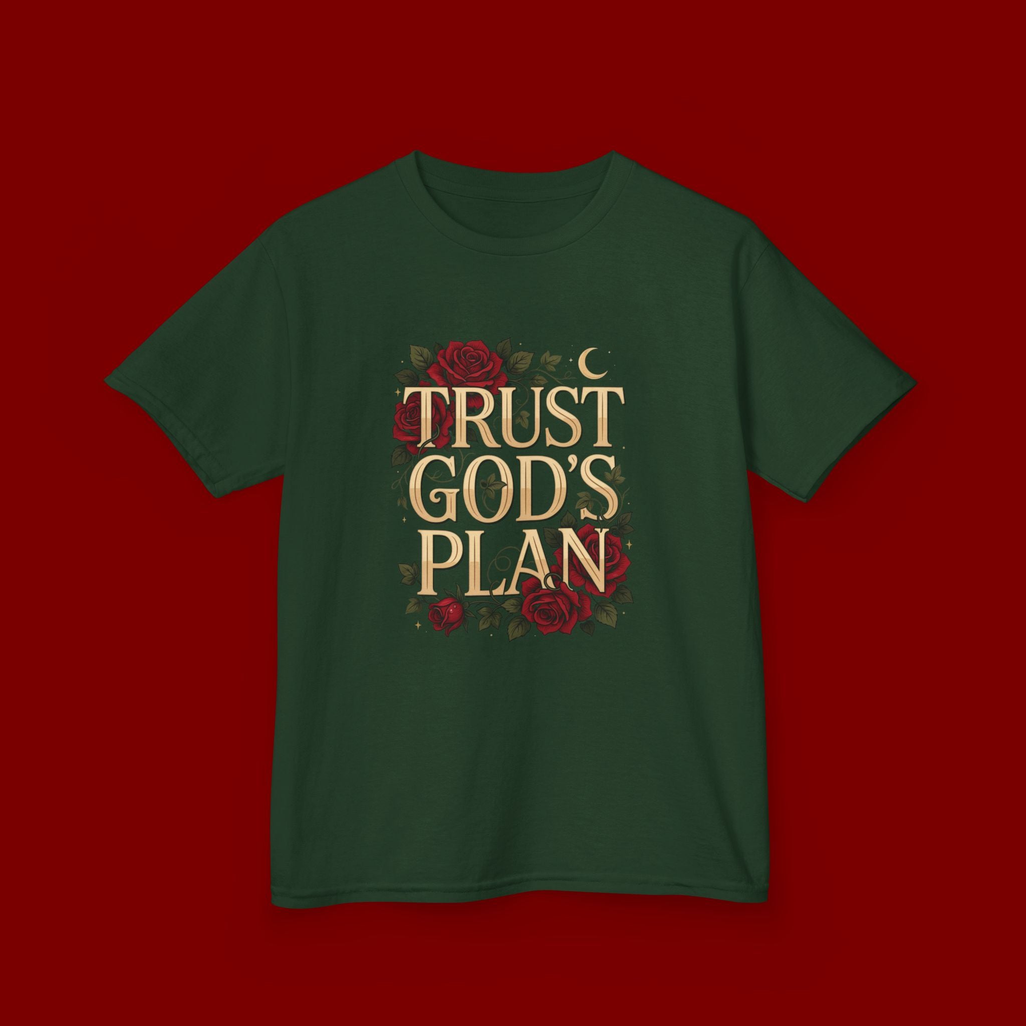Kids Tee — "Trust God's Plan" Floral Faith T‑Shirt