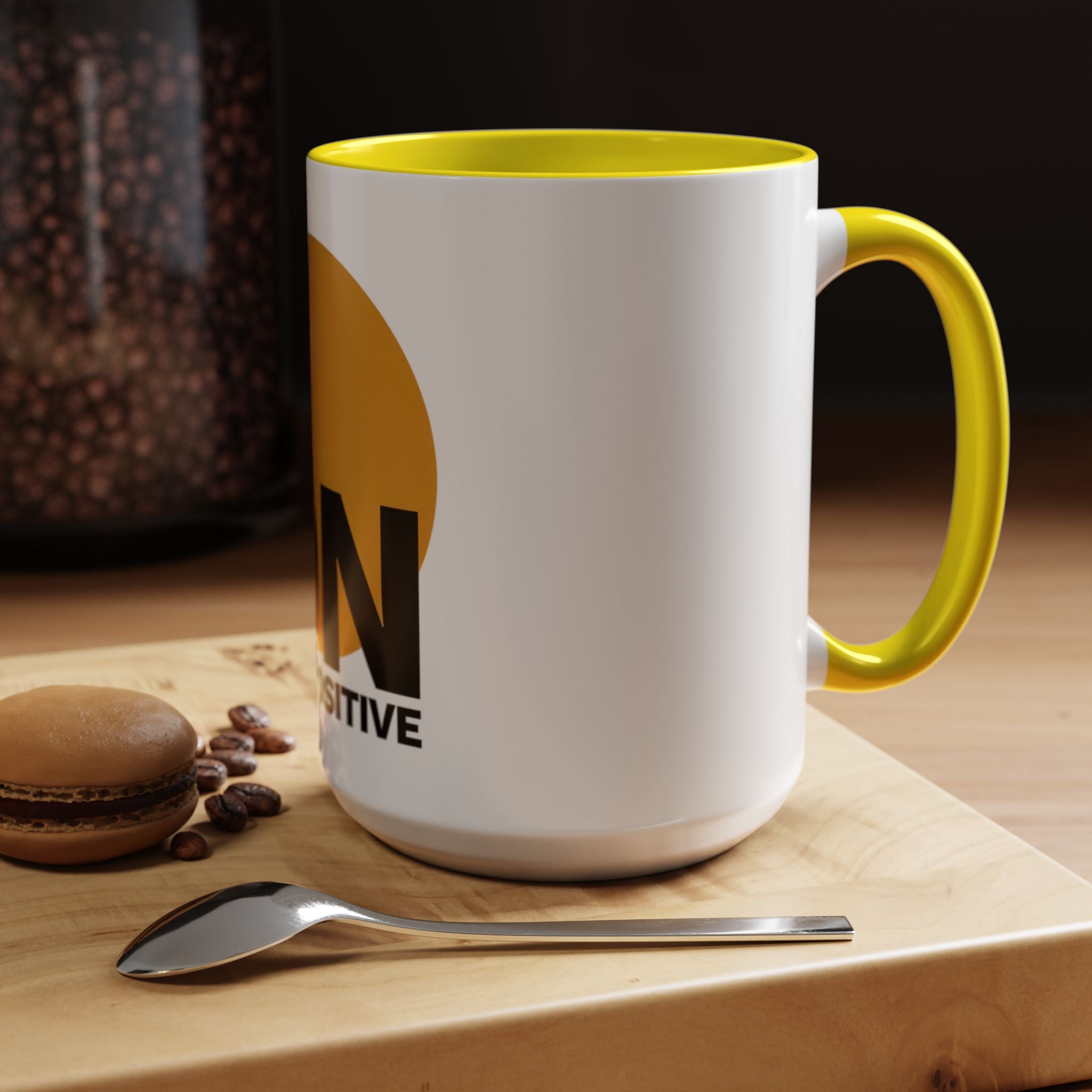 Accent Coffee Mug — "Focus On The Positive" Motivational Mug