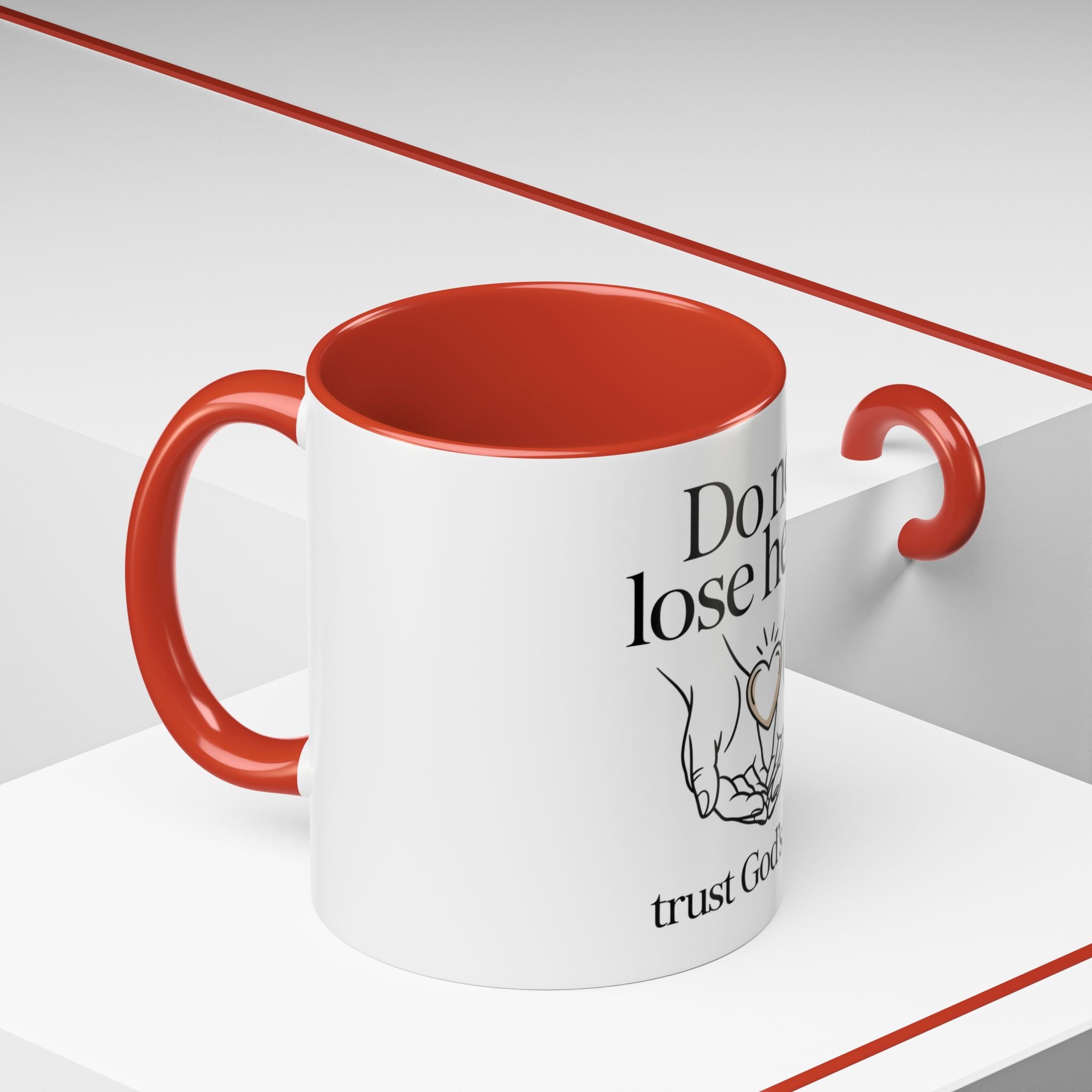 Do Not Lose Heart Accent Coffee Mug — Trust God’s Plan Inspirational Christian Mug
