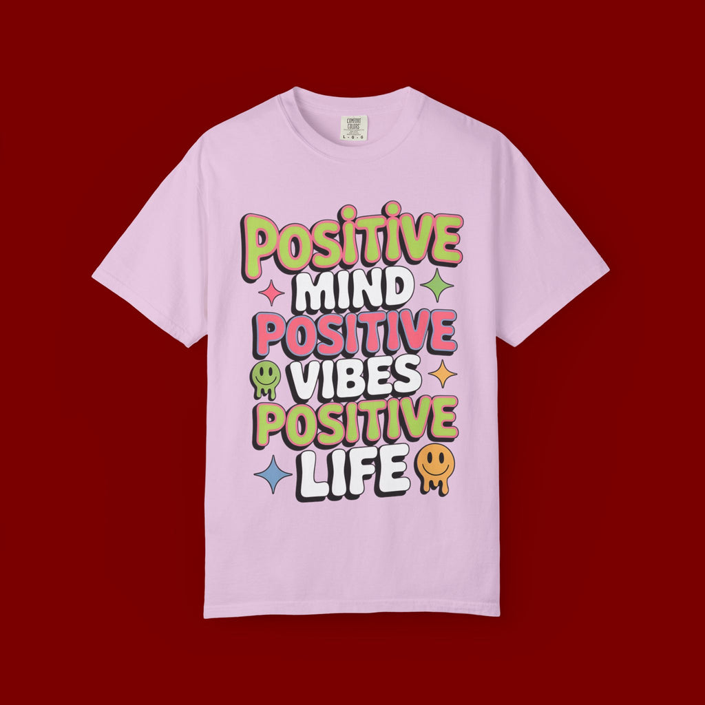 Positive Mind Positive Vibes Positive Life T-Shirt — Retro Smile Graphic Tee