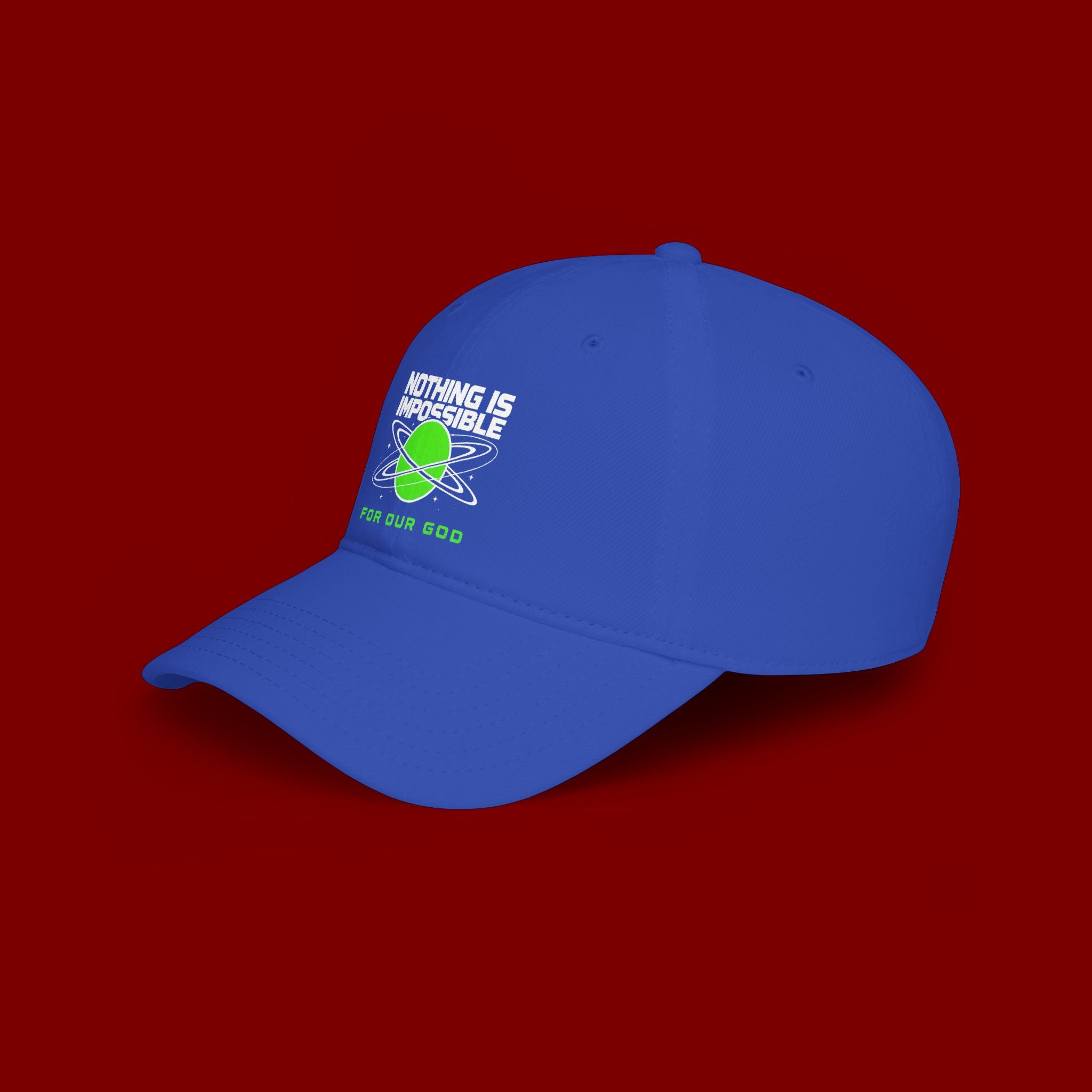 Nothing Is Impossible Baseball Cap — Faith-Inspired Green Planet Design