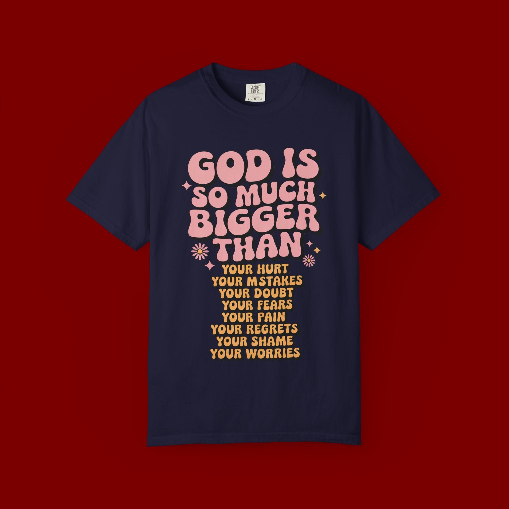 God Is So Much Bigger Tee — Retro Faith Graphic T-Shirt