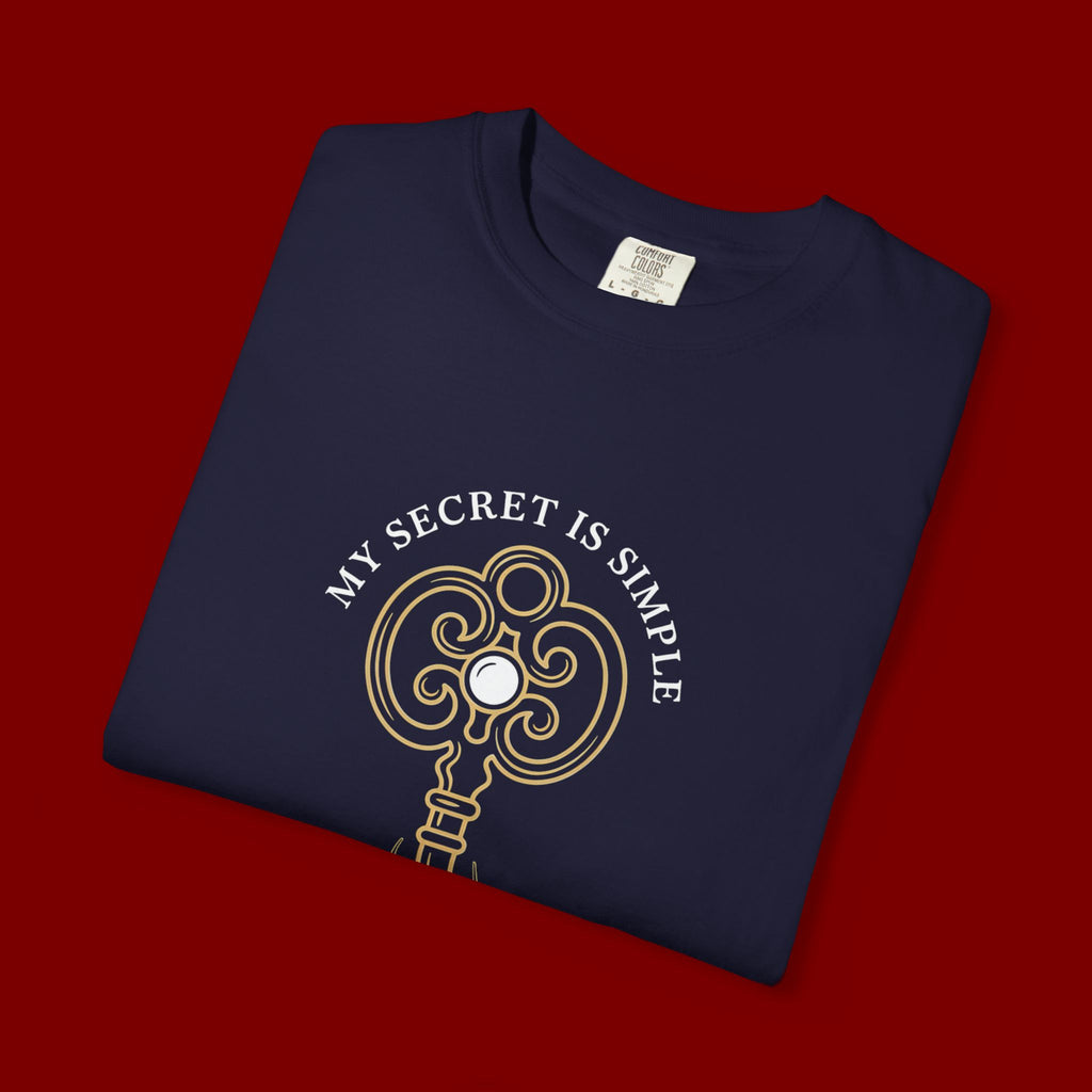 I Prae Key Graphic T-Shirt — 'My Secret Is Simple' Vintage Key Tee