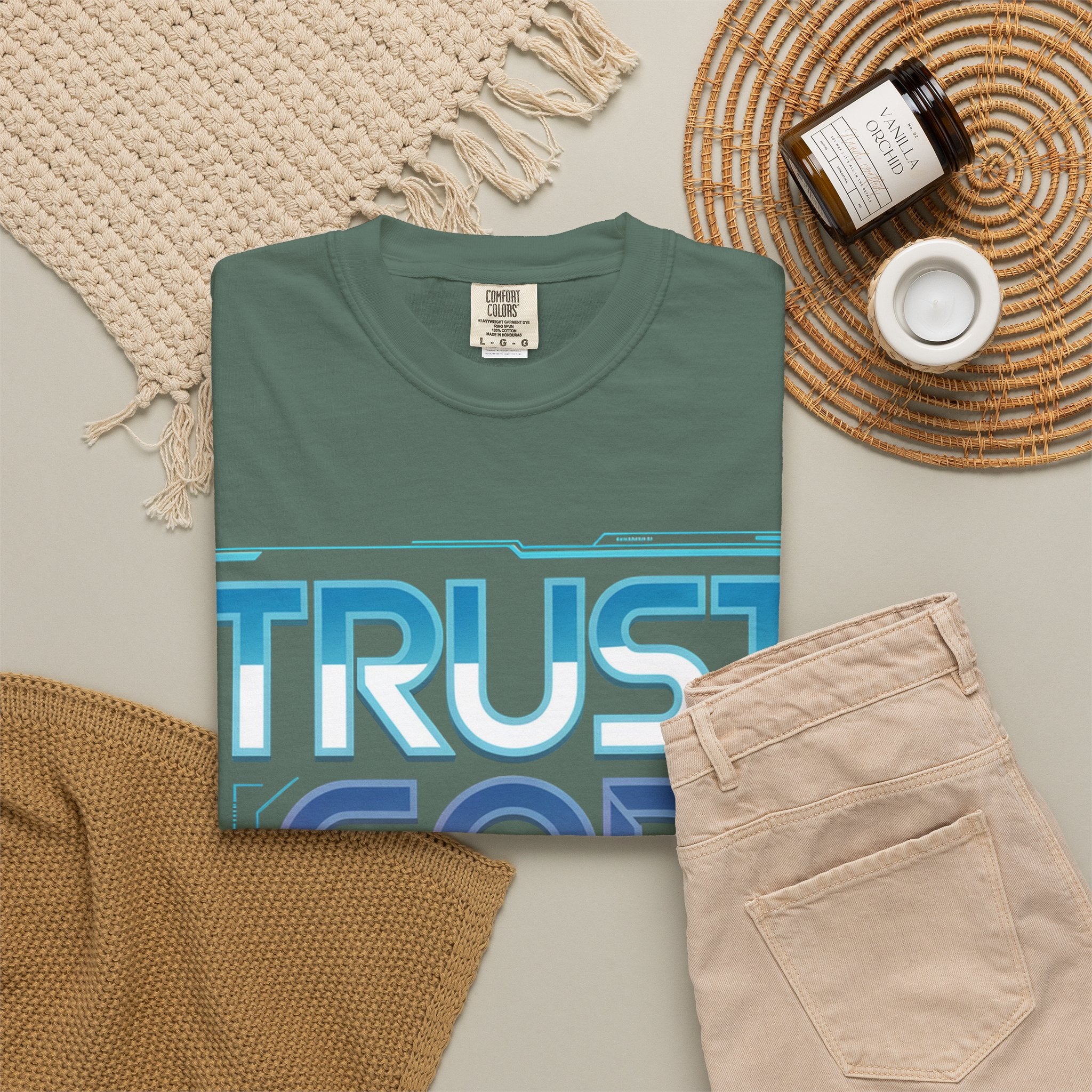 Trust God, Bro. T-Shirt — Retro Gradient Faith Tee