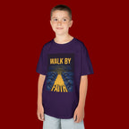 Kids T‑Shirt — "Walk By Faith" Inspirational Graphic Tee for Children