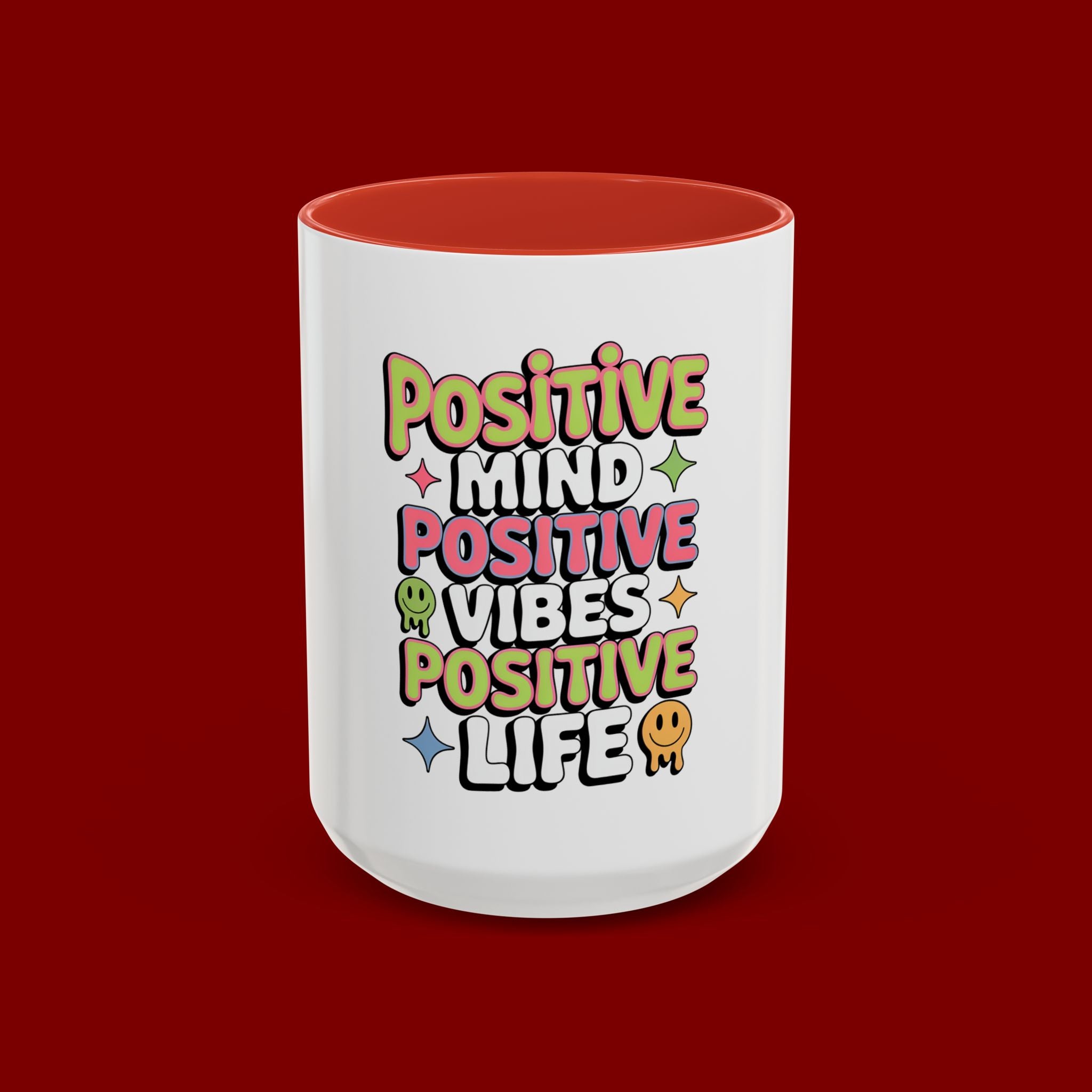 Positive Mind Positive Vibes Coffee Mug — Motivational Accent Mug