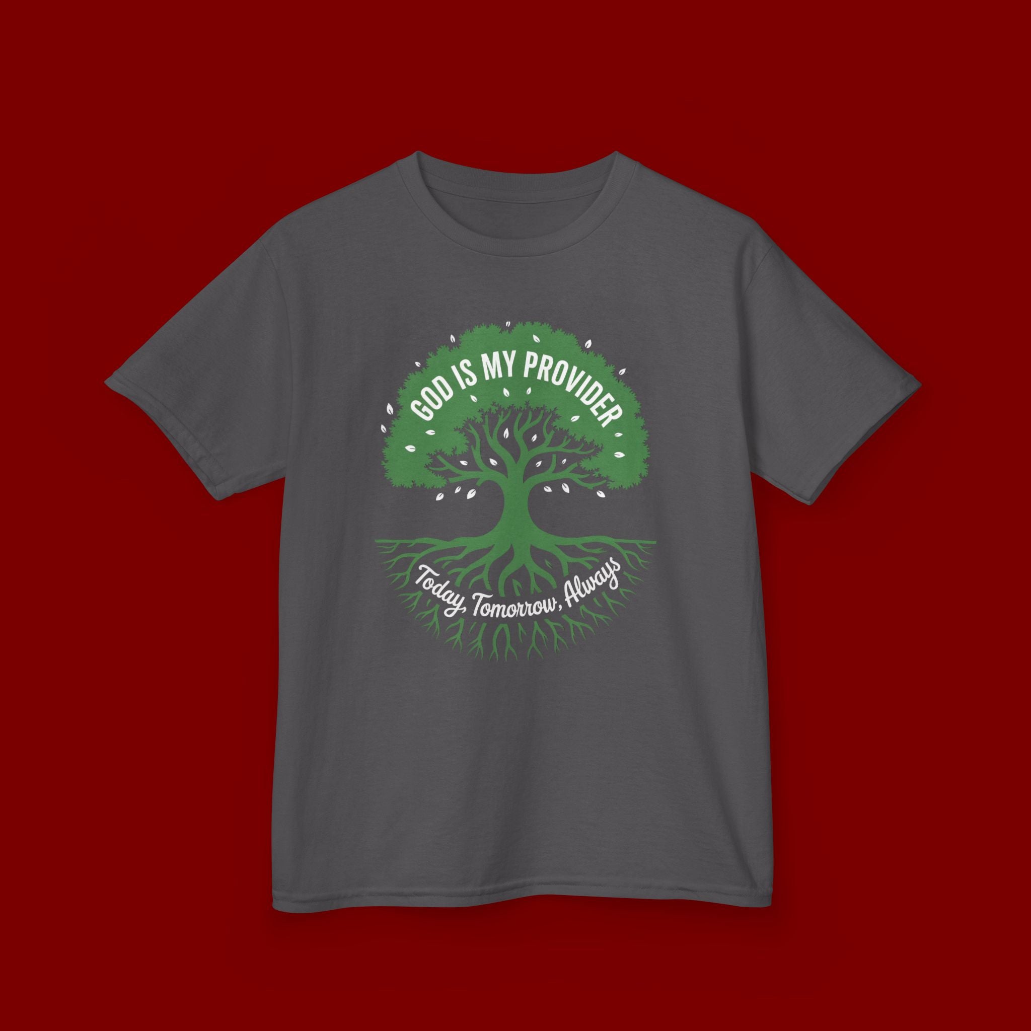 Kids Tee — "God Is My Provider" Tree of Faith Christian Shirt