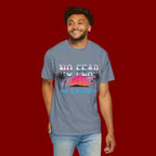 No Fear, No Excuses T-Shirt — Retro Sunset Palm Graphic Tee
