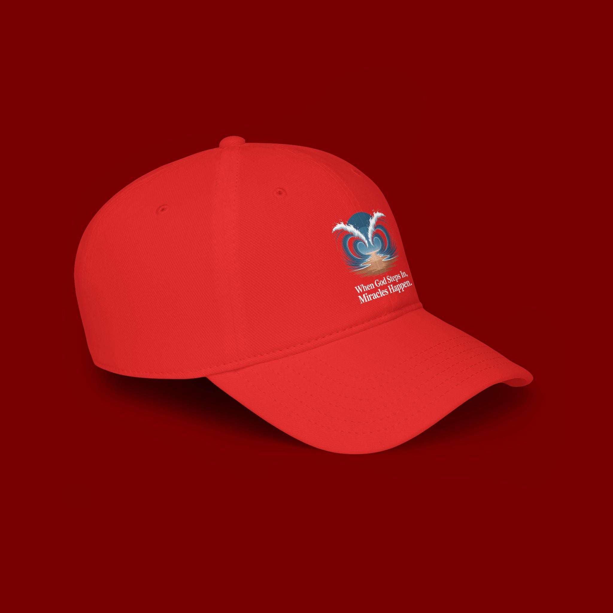 Inspirational 'When God Steps In Miracles Happen' Low Profile Baseball Cap