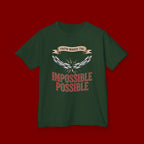 Kids Tee — "Faith Makes the Impossible Possible" Inspirational Graphic