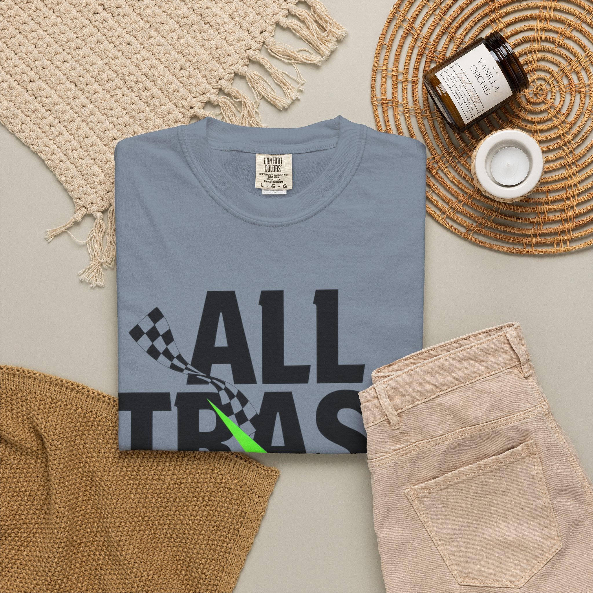 T-Shirt — "All Trash No Trailer" Bold Graphic Tee